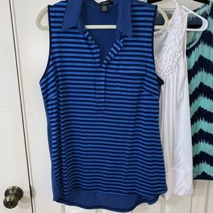 💜NEW 89th & MADISON TWO TONE BLUE TANK HI LOW